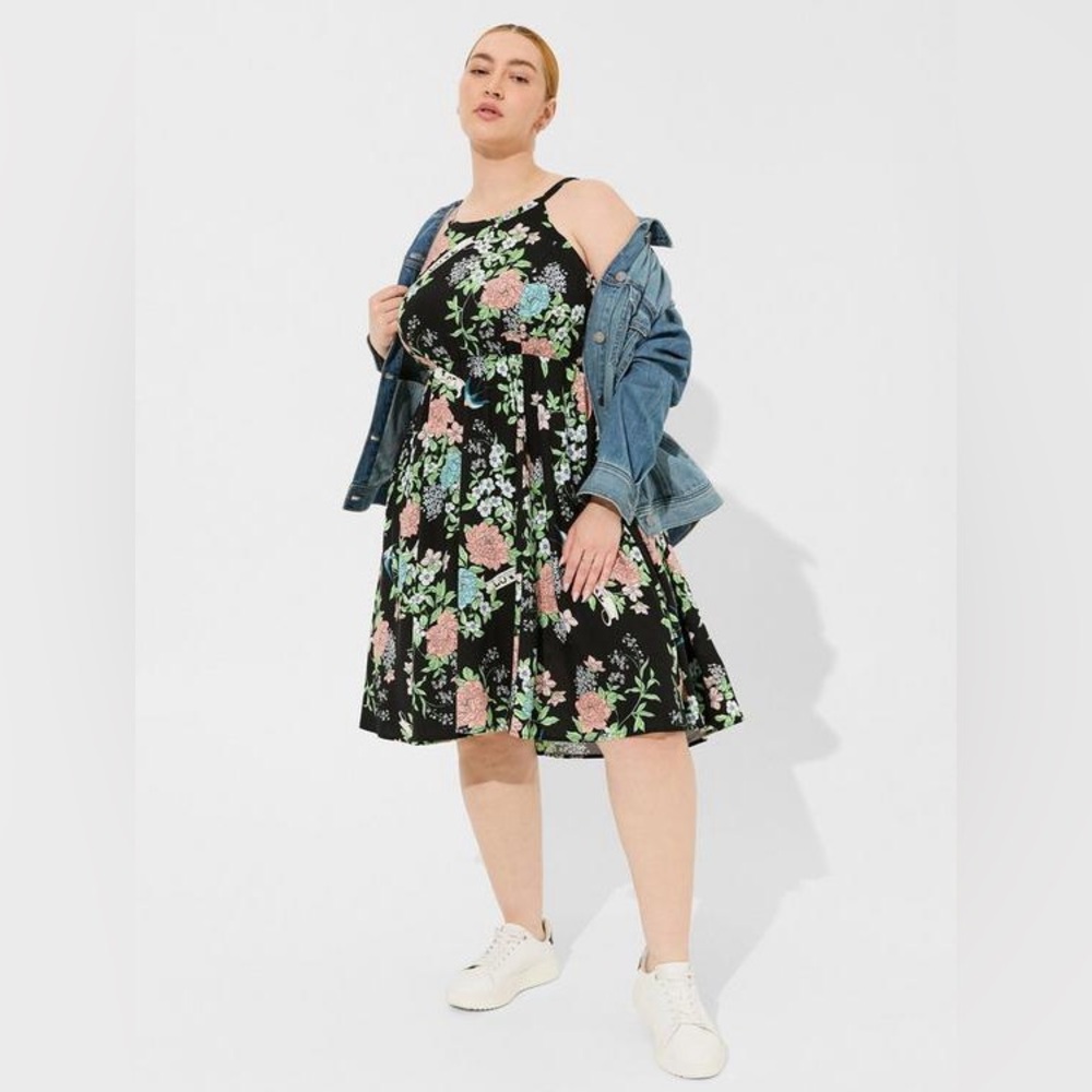 Torrid Floral Halter Neck High Low Dress | Size 2 - Picture 2 of 15